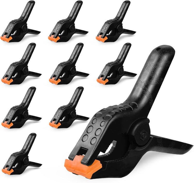 FeFu 4.5 Inch Spring Clamps Heavy Duty, 10 Pack Spring Clips, Backdrop Clips Clamps for Crafts Woodworking Photography - Image 1